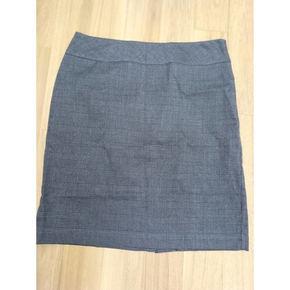 212 Women Size 12 Charcoal Gray Grey Black Plaid Work Suit Skirt - Picture 2 of 5